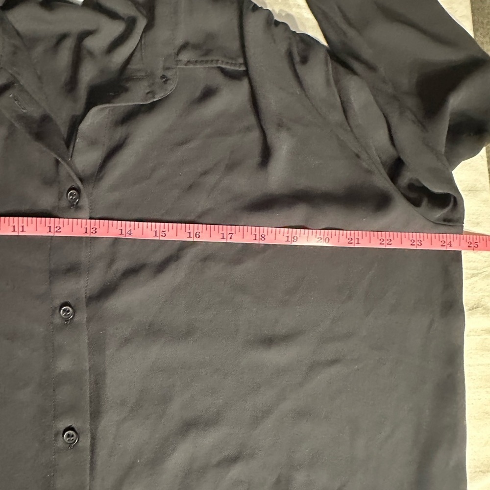 H&M Black Lightweight Button Down Blouse Size Medium Goth Cosplay Whimsigoth - Picture 8 of 8